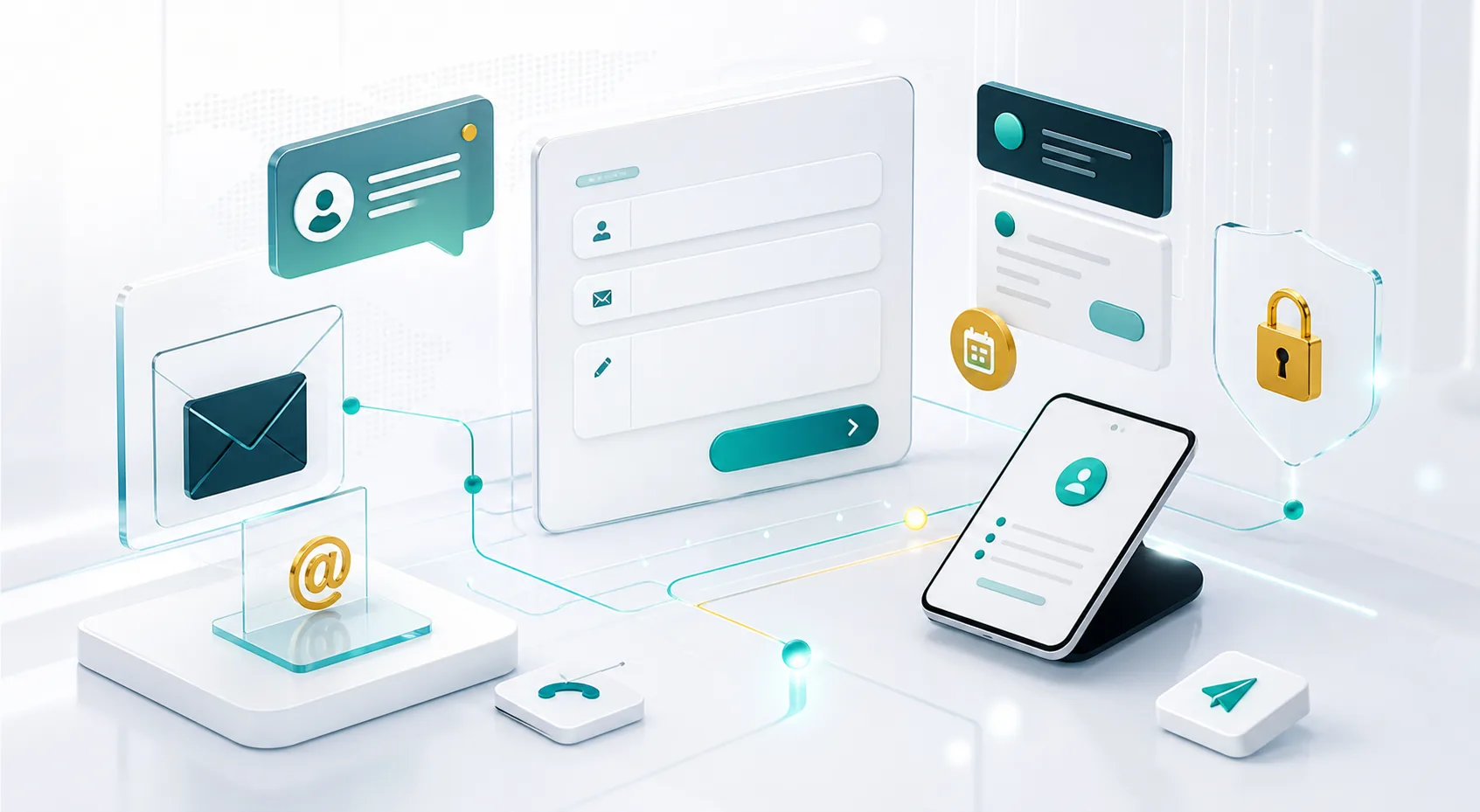 Secure contact, enquiry and communication technology visual
