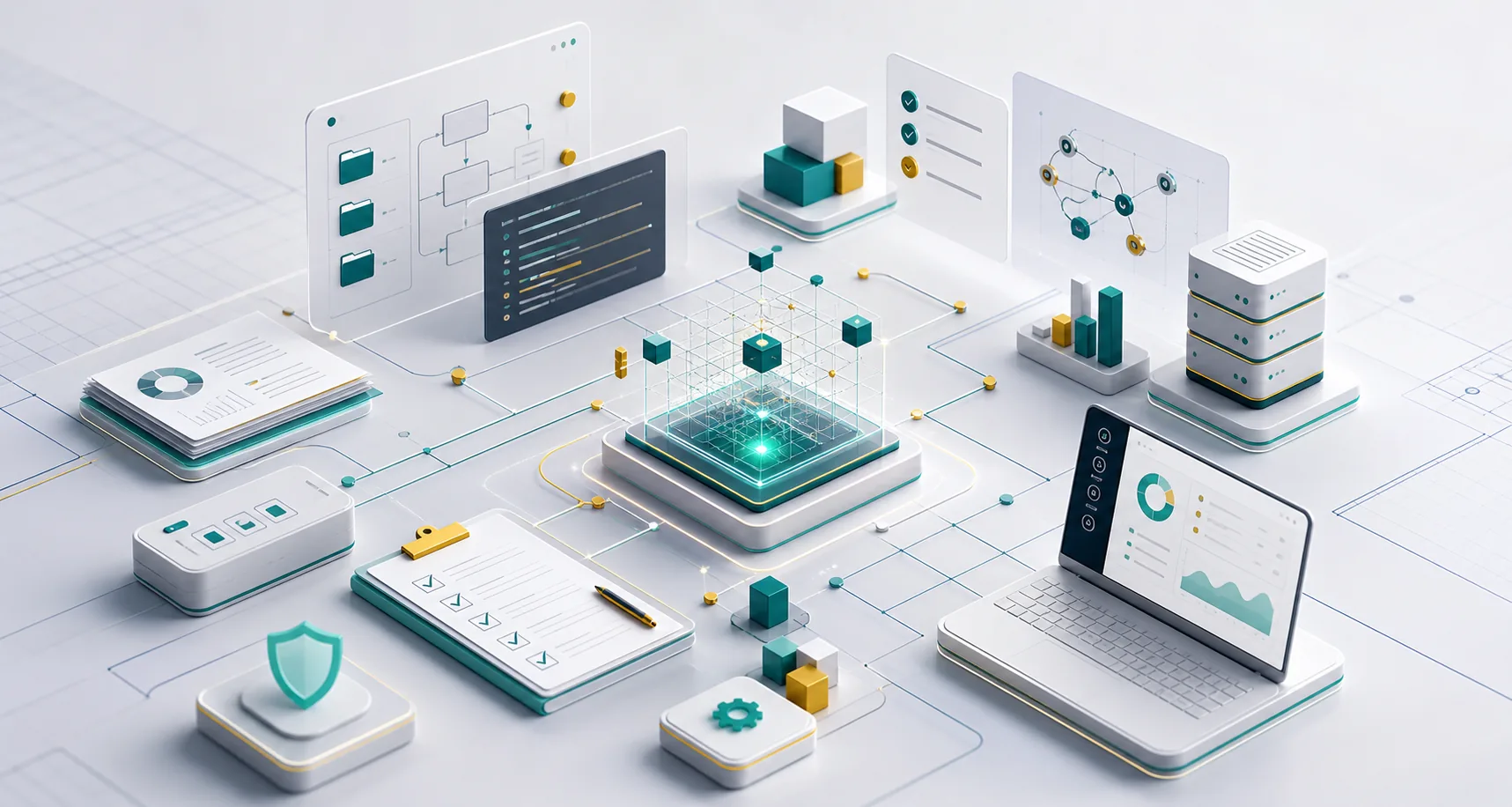 Company profile, systems architecture and digital delivery visual
