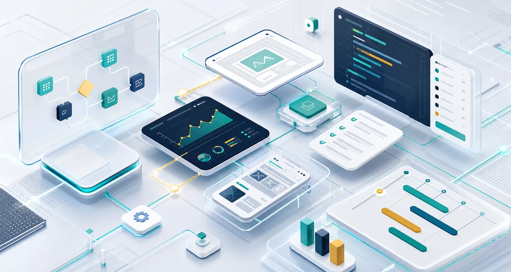 Software services, dashboards and workflow technology visual